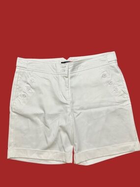 Limited White Cuffed Shorts
